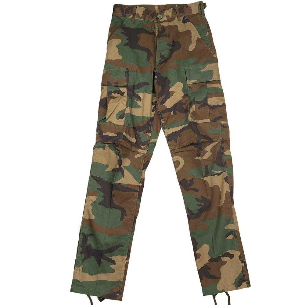 Rothco BDU Cargo Pants Mens XSmall Regular Green Brown Camo Woodland Utility‎